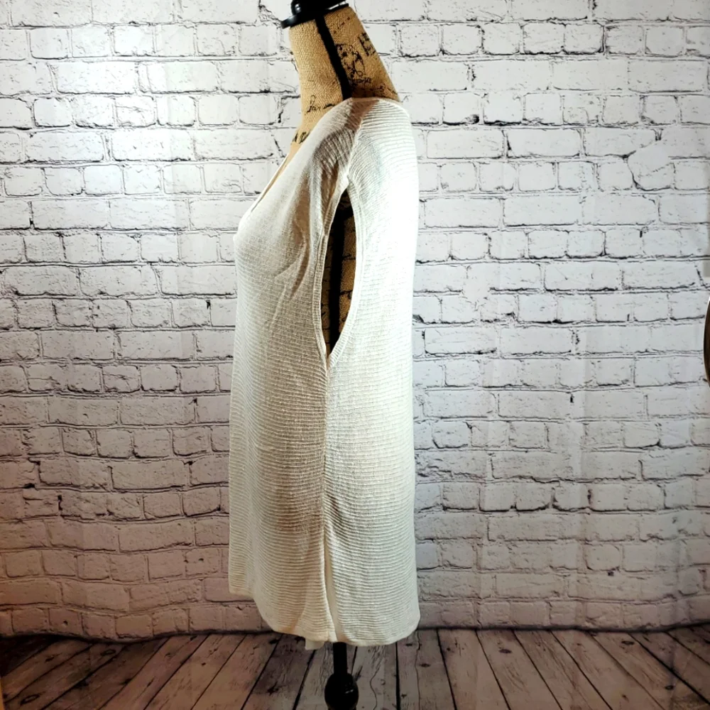 RACHEL Rachel Roy White Asymmetrical Tunic Top Size Medium